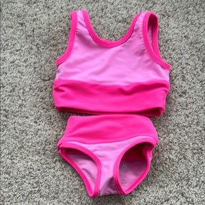 Vibrant Pink Ribbed Bikini Set
